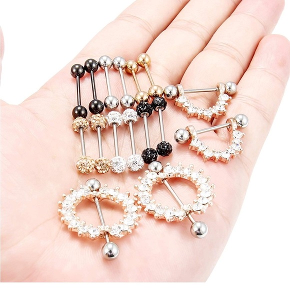 # 43 16G 14G Surgical Steel Tongue Ring,Shield Barbell Ring Bar Body Piercing - Picture 5 of 6